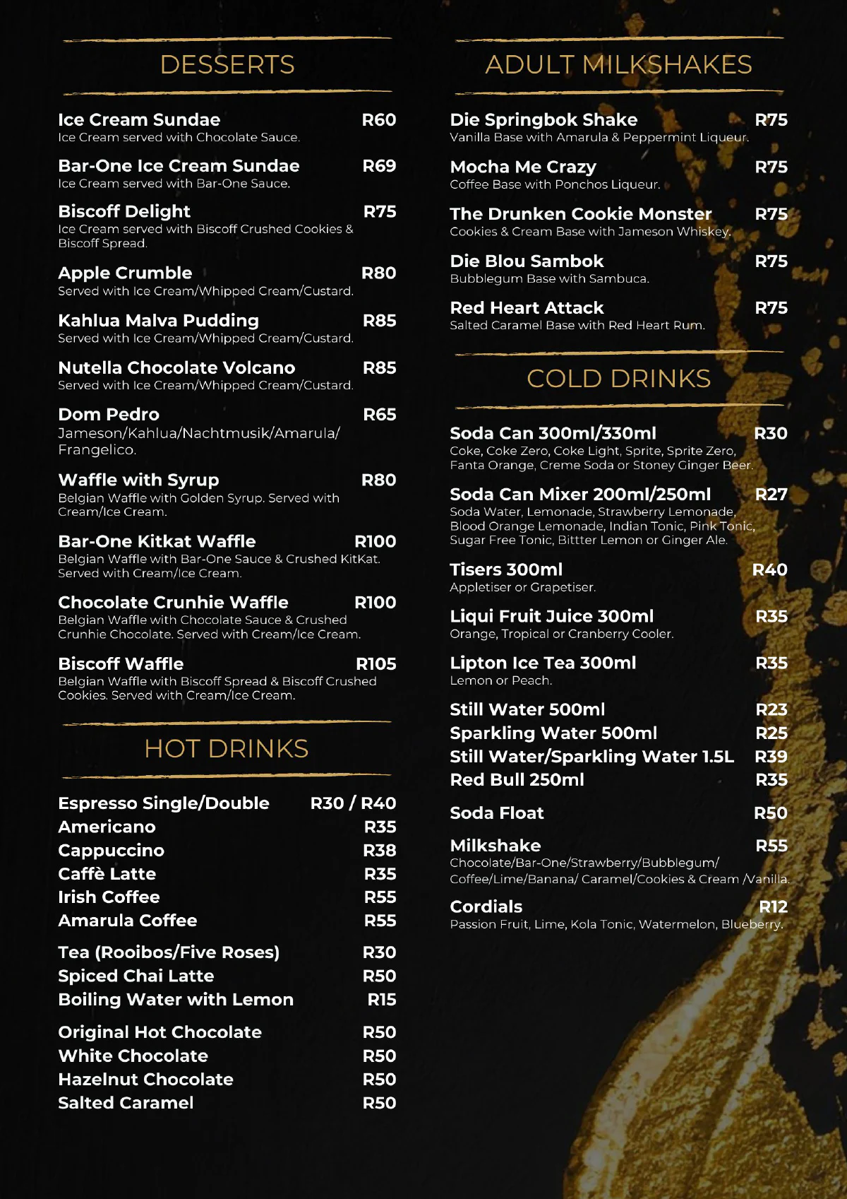 Inni Kraal menu page 3