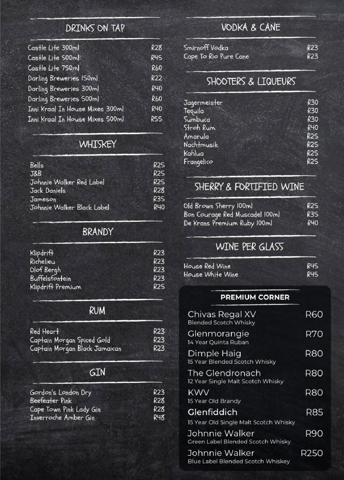 Inni Kraal menu page 4